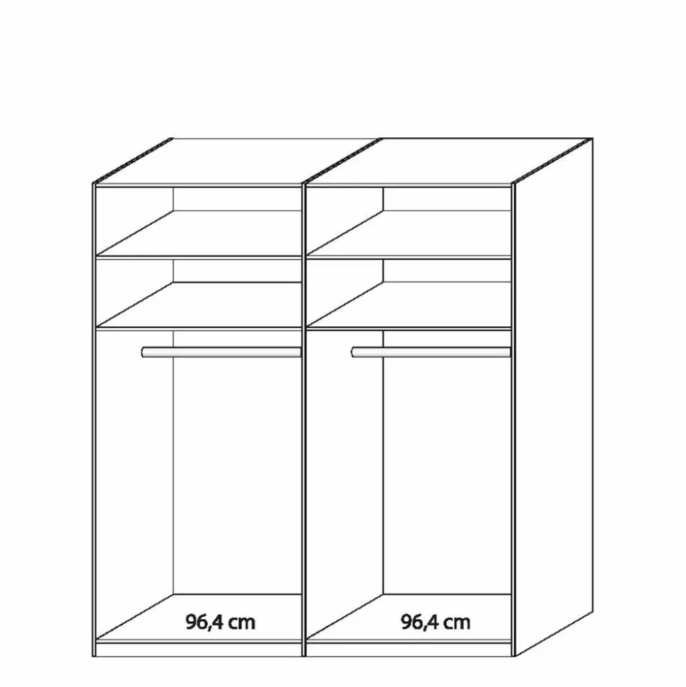 Schwebetüren Kleiderschrank Arneta in Weiß Lärche Dekor