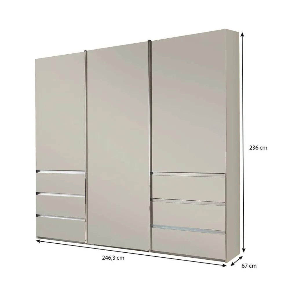 Schwebetüren-Kleiderschrank in Champagner - 3-türig - Vilantinos