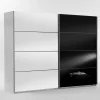 Schwebetürenschrank Carno mit Schwarzglas