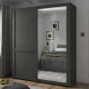 Schwebetürenschrank in Dunkelgrau foliert - Mataram