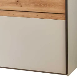 Schwebetürenschrank in Eiche Bianco & Beige - Kezmina