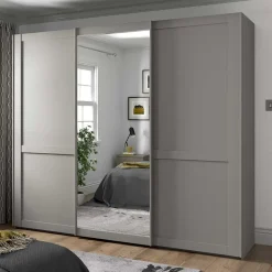 Schwebetürenschrank in Hellgrau - Ridonna