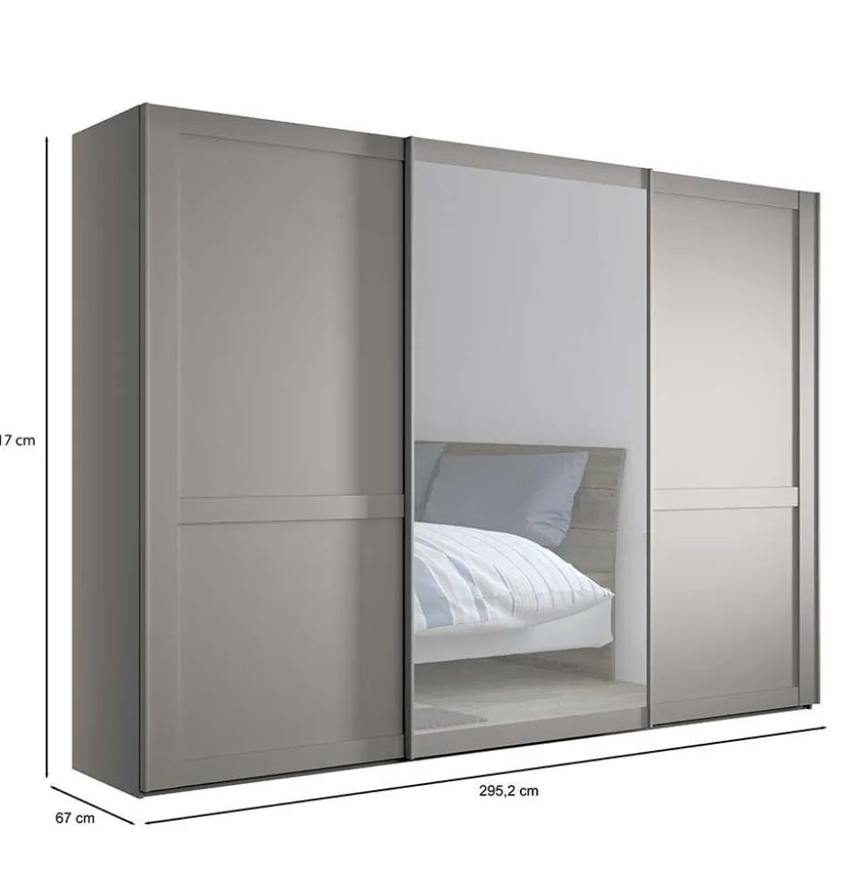 Schwebetürenschrank in Hellgrau - Ridonna