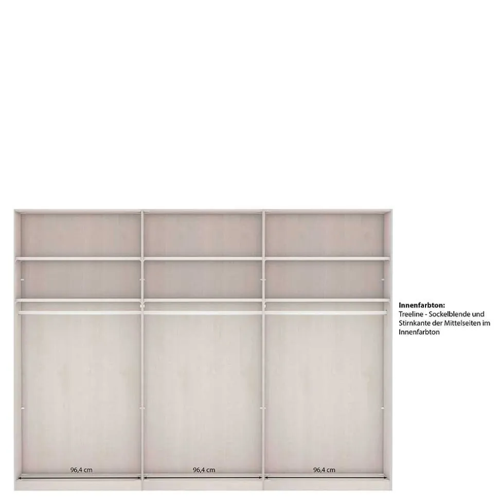 Schwebetürenschrank in Hellgrau - Ridonna