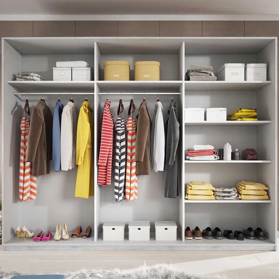 Schwebetürenschrank in Weiß Esche Dekor - Pruducia