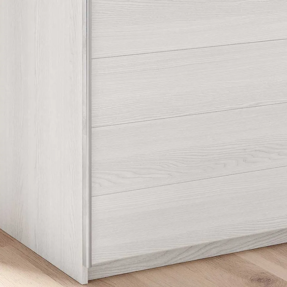 Schwebetürenschrank in Weiß Esche Dekor - Pruducia