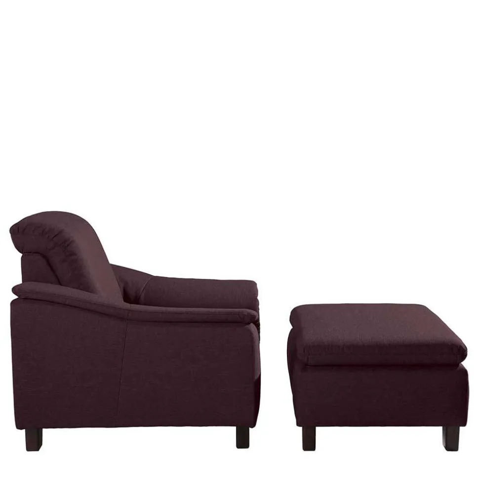 Sessel in Bordeaux und Nussbaum - Moranna