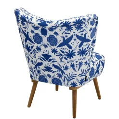 Sessel in Weiß Blau mit Blumen und Vögeln - Intiatos