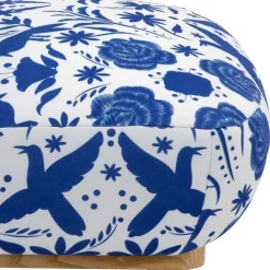 Sessel in Weiß Blau mit Blumen und Vögeln - Intiatos