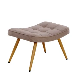 Sessel mit Fußhocker in Beige - Trees (zweiteilig)
