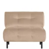 Sessel ohne Armlehnen in Creme Samt - Yorano