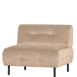 Sessel ohne Armlehnen in Creme Samt - Yorano