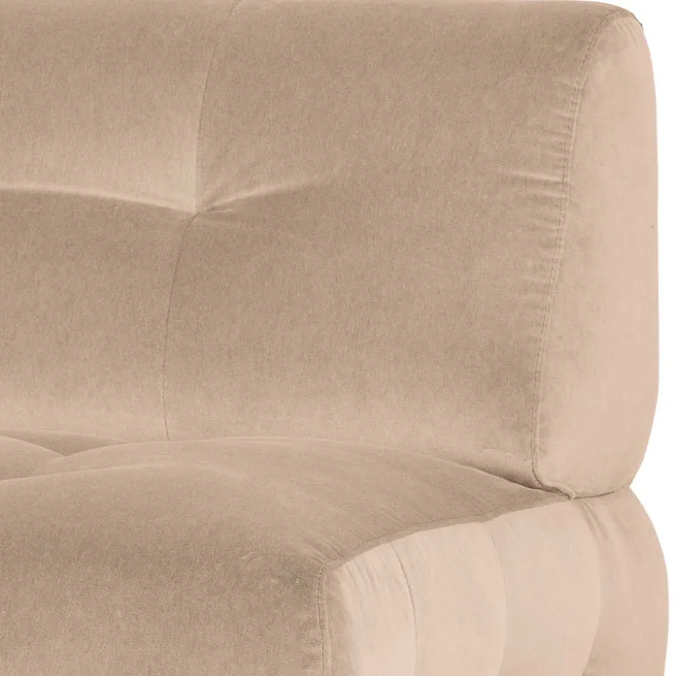 Sessel ohne Armlehnen in Creme Samt - Yorano