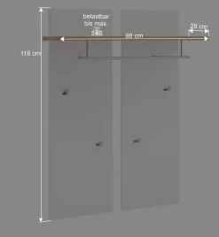 Set Dielen Möbel Kombi mit LED - Nusenia (fünfteilig)