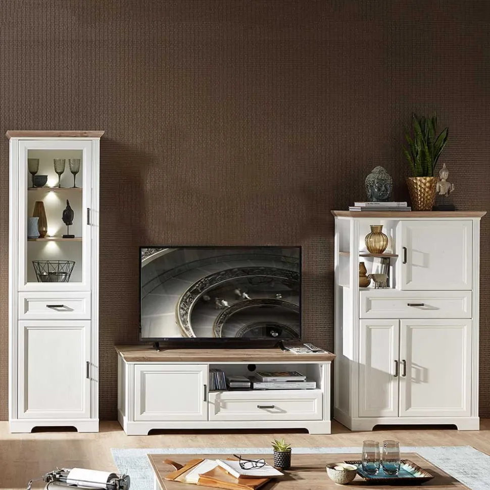 Set Landhaus Wohnzimmer Möbel - Sinolita (dreiteilig)