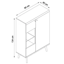 Set Skandi Möbel fürs Wohnzimmer - Cablos (vierteilig)