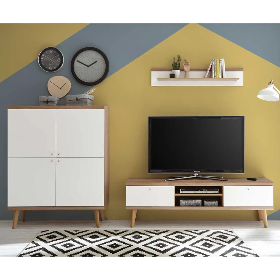 Set Wohnraum Kombi mit TV Board - Cablos (dreiteilig)