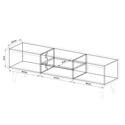 Set Wohnraum Kombi mit TV Board - Cablos (dreiteilig)