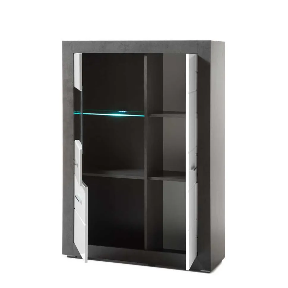 Set Wohnzimmer Anbauwand zweifarbig - Istensa (vierteilig)
