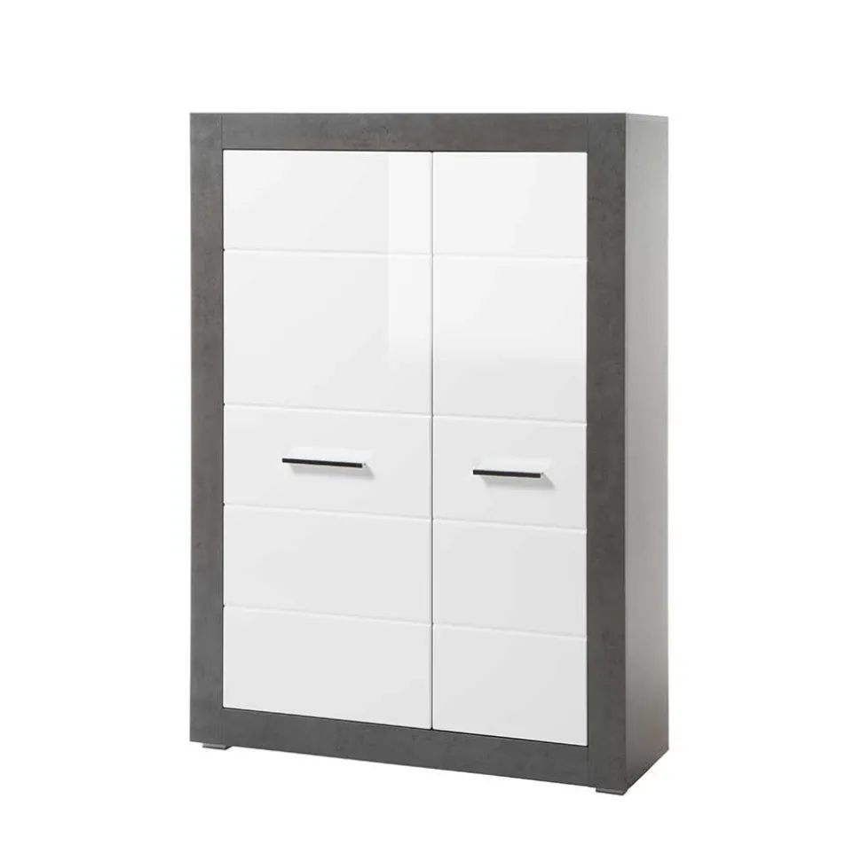 Set Wohnzimmer Anbauwand zweifarbig - Istensa (vierteilig)