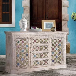 Shabby Chic Sideboard in Antikweiß - Mirell