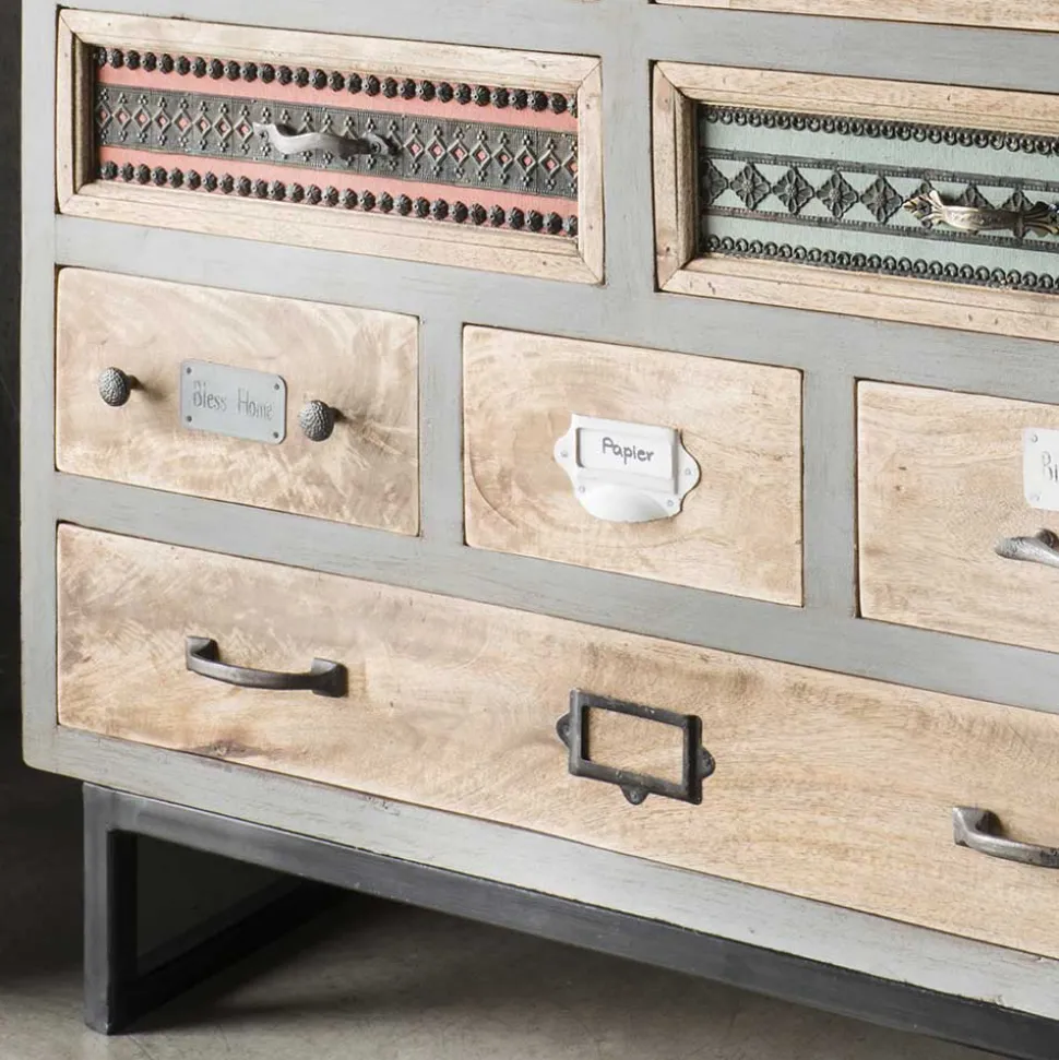 Shabby Design Highboard aus Recyclingholz - Nuro