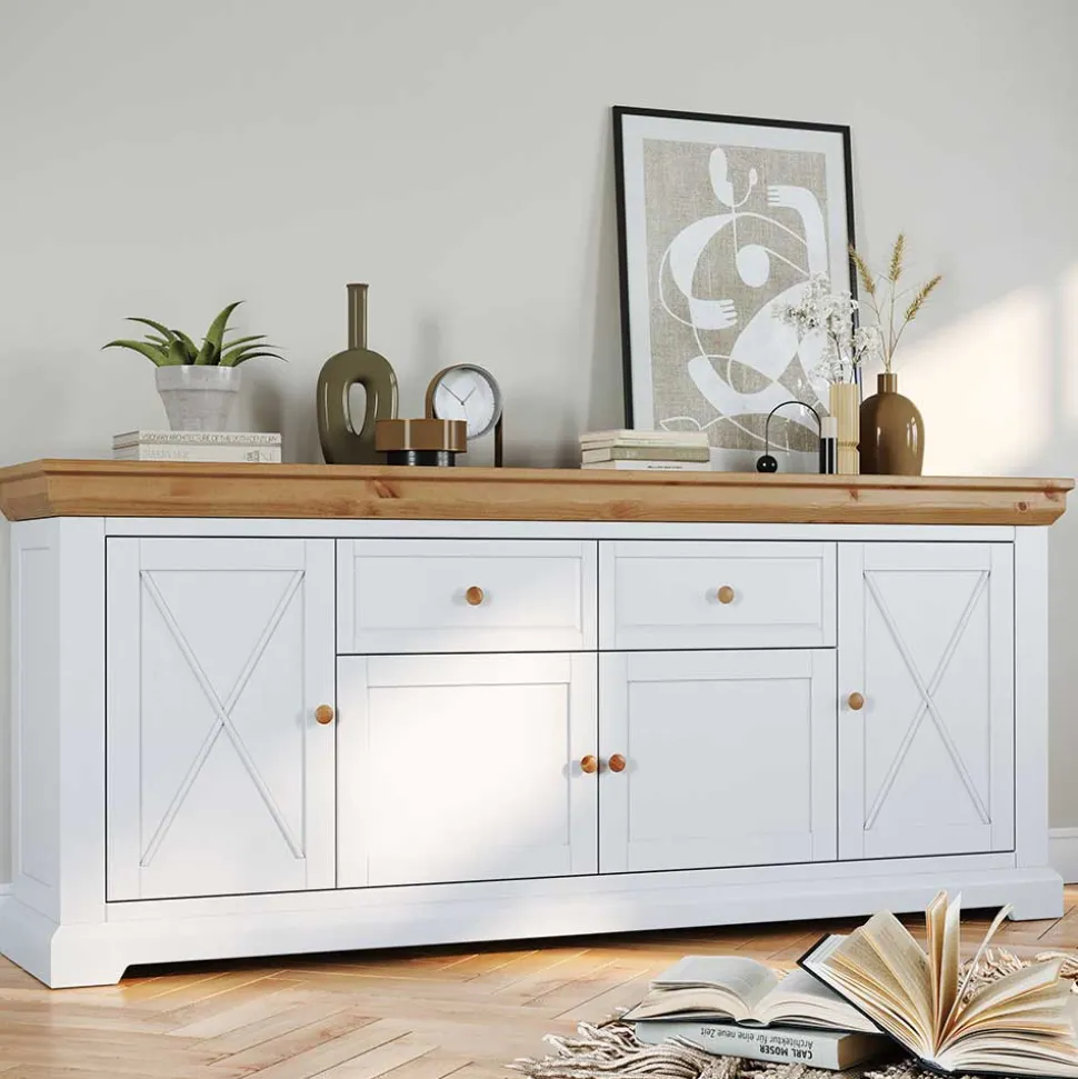 Sideboard im Landhaus Look - 200 cm breit - Saluts
