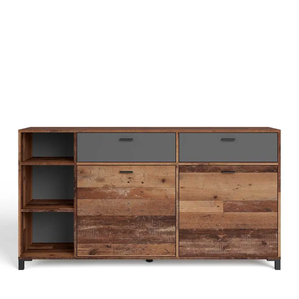 Sideboard in Altholz Optik & Anthrazit - Bosco