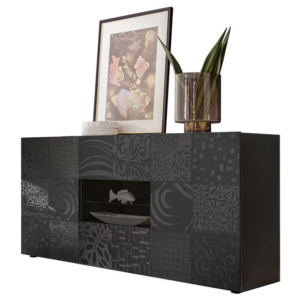Sideboard in Anthrazit glänzend lackiert - Ipatal I