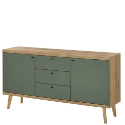 Sideboard in Graugrün & Wildeiche - Oliva