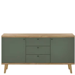 Sideboard in Graugrün & Wildeiche - Oliva