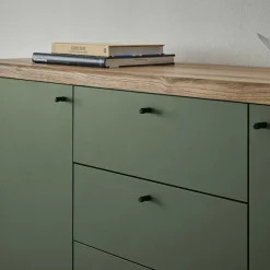 Sideboard in Graugrün & Wildeiche - Oliva