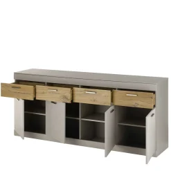 Sideboard in Hellgrau & Zinneiche Dekor - Lioscas