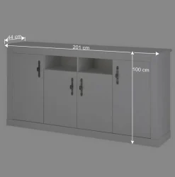 Sideboard in weißer Holzoptik Pinie - Liancos