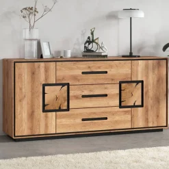 Sideboard in Wildeiche mit Schwarz - Shipper