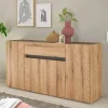 Sideboard in Wildeiche Optik und Anthrazit - Colomania