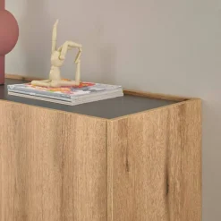 Sideboard in Wildeiche Optik und Anthrazit - Colomania