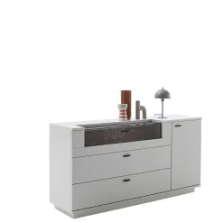 Sideboard mit Glas Klappe & Tür - Apulco