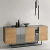 Sideboard mit Spiegeleinsätzen in Rauchgrau - Sisabel