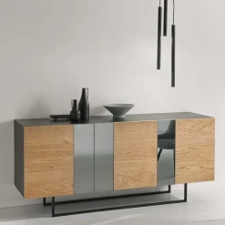 Sideboard mit Spiegeleinsätzen in Rauchgrau - Sisabel