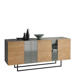 Sideboard mit Spiegeleinsätzen in Rauchgrau - Sisabel