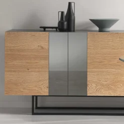 Sideboard mit Spiegeleinsätzen in Rauchgrau - Sisabel