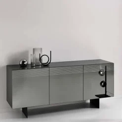 Sideboard mit Spiegelglas Front in Rauchgrau - Tyron