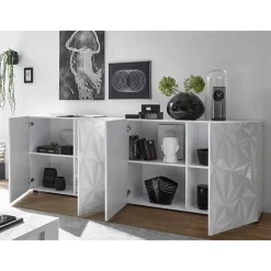Sideboard mit Türen in Weiß hochglänzend - Vovasoma