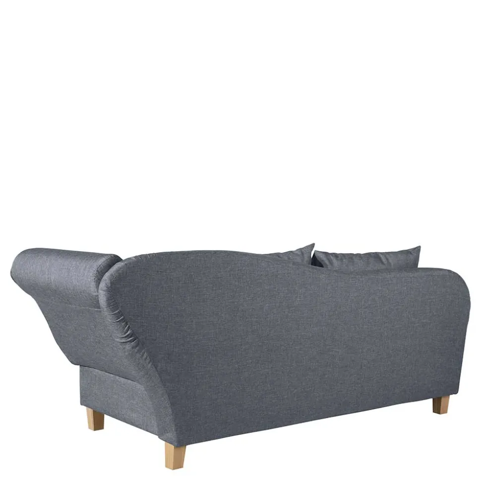 3-Sitzer Recamiere in Jeansblau mit Buche - Foresta