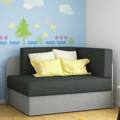 1-Sitzer Schlafsofa in Anthrazit und Hellgrau - Bali