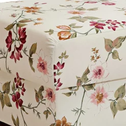 Sitzhocker in Weiß mit Blumen Muster - Diazaja