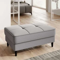 Sitzhocker mit Truhe in Hellgrau - Obbo