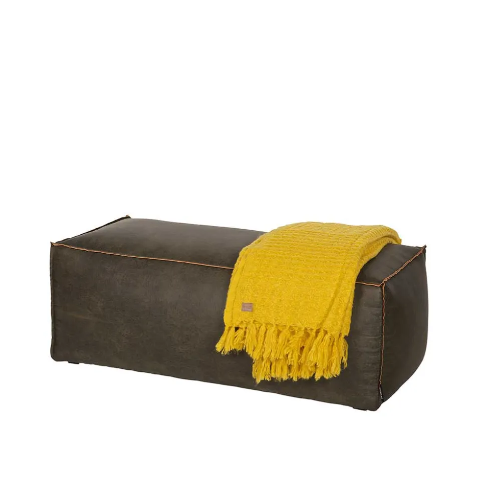 Sitzhocker Pouf Zoika in Oliv Grün