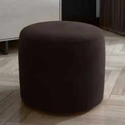 Sitzpouf in Dunkelbraun Samt - Juliama